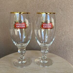Stella Artois Gold Rimmed Tulip Beer Glass ChaliceSet, 50 cl